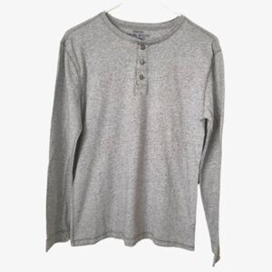 Crewcuts by J. Crew 100% Cotton Gray Marled Henley with Metal Buttons Size 16